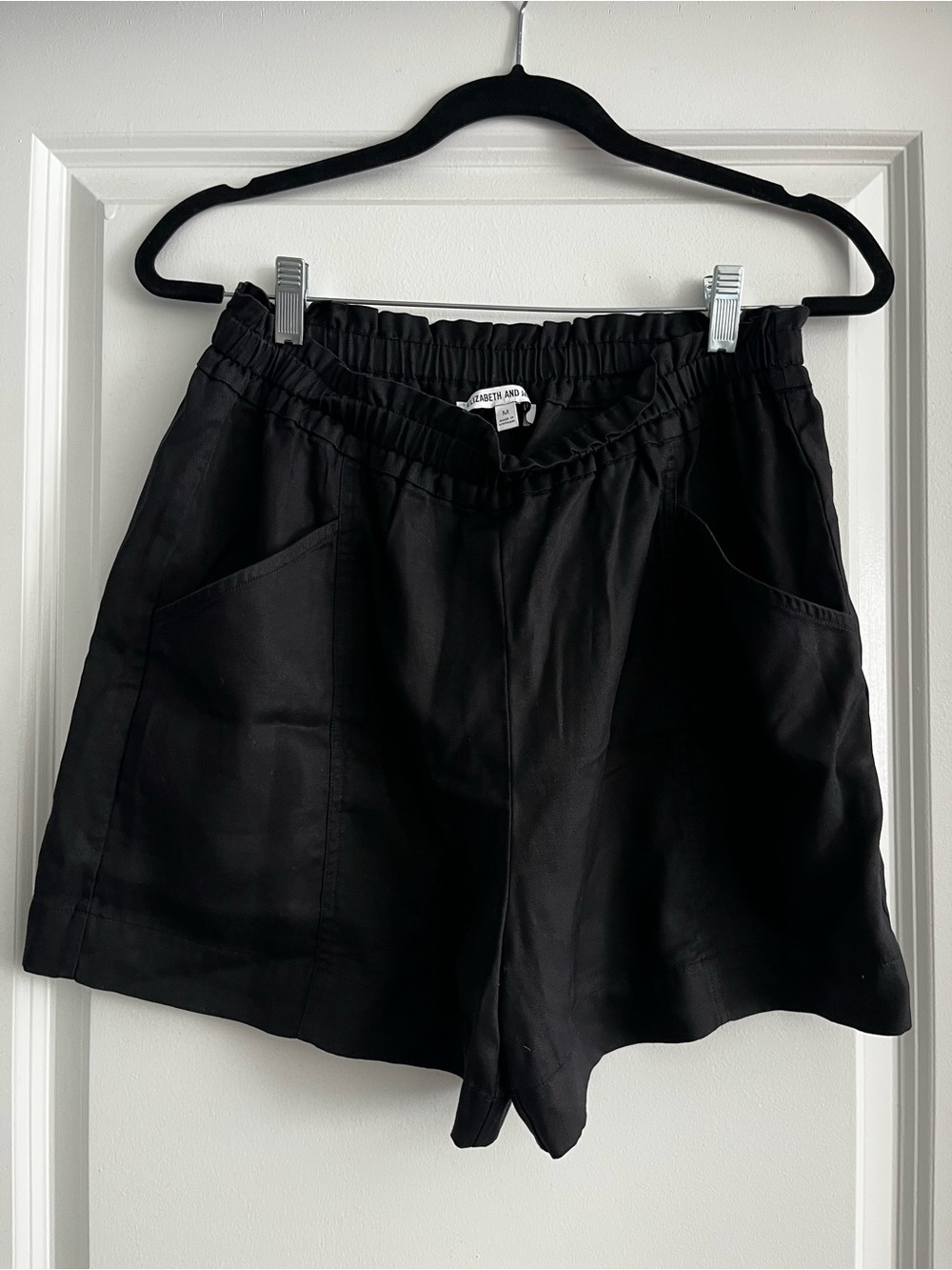 Elizabeth and James Black Elastic-Waist Bermuda Shorts